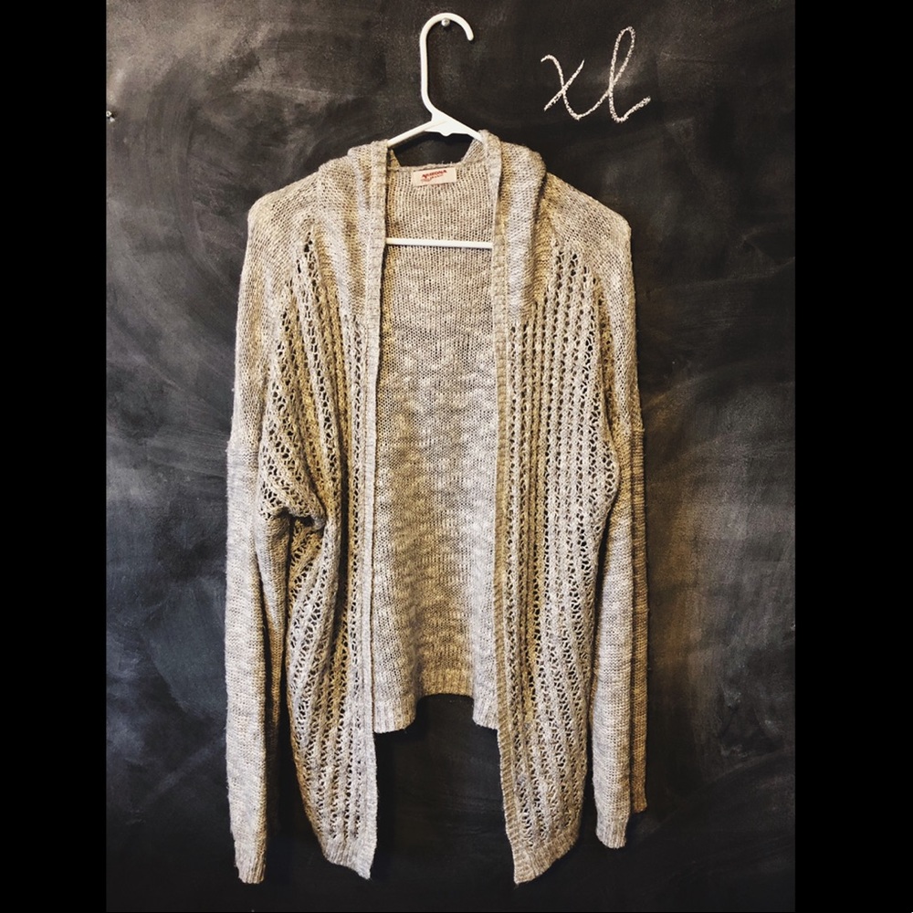 Grey Hooded Cardigan